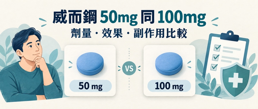 威而鋼50mg同100mg有咩分別？劑量、效果及副作用比較